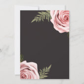 Donkerroze Bloemen Rozen Rustiek Shabby Chic Huwel Kaart (Achterkant)