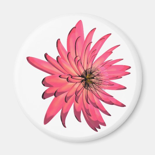 donkerroze bloemmagneet magneet (Voorkant)