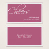 Donkerroze bruiloft formele aangepaste evenement d visitekaartje (Voorkant /achterkant)