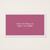 Donkerroze bruiloft formele aangepaste evenement d visitekaartje (Achterkant)