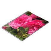 Donkerroze Camellia Bloemen   Notitieboek (Linkerzijde)