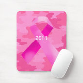 Donkerroze Camouflage roze lint Datum Muismat (Met muis)