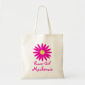 Donkerroze Daisy met  tekst Tote Bag (Voorkant)