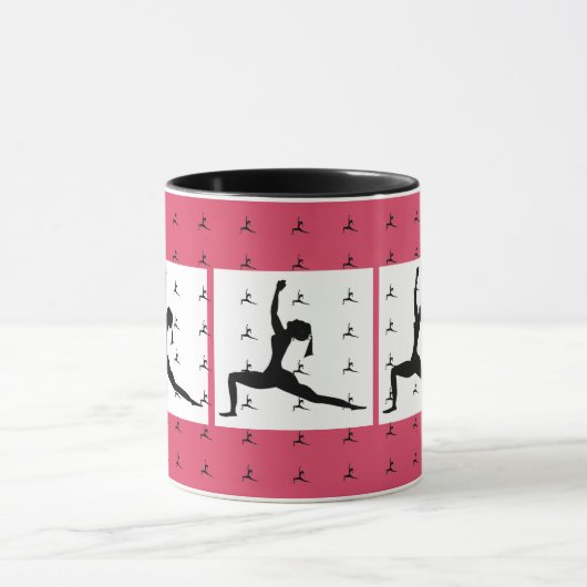 Donkerroze Design met Yoga Combo Coffee Mok/Cup Mok (Midden)
