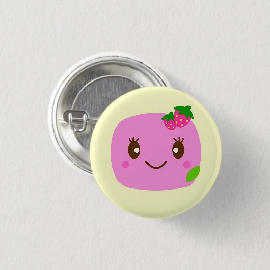 donkerroze dumplas ronde button 3,2 cm (Voorkant /achterkant)