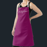 Donkerroze Eenvoudig Chic Elegant script Name Scho Schort<br><div class="desc">Laat haar zich extra speciaal en stijlvol voelen in de keuken of tuin met ons Dark Pink Simple Chic Elegant Script Name Schort. Dit gepersonaliseerde schort is een ideaal geschenk om haar talenten te inspireren en aan te moedigen in het bakken, koken of verzorgen van haar planten. Dit schort is...</div>