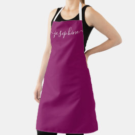Donkerroze Eenvoudig Chic Elegant script Name Scho Schort