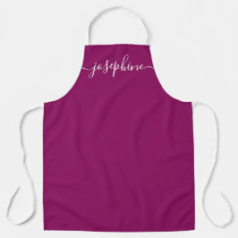 Donkerroze Eenvoudig Chic Elegant script Name Scho Schort