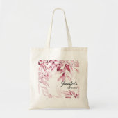 Donkerroze Elegant Fine Art Florals Baby shower Tote Bag (Voorkant)