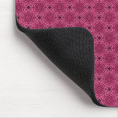 Donkerroze elegante cirkels Mousepad Muismat (Hoek)