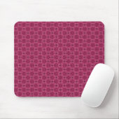 Donkerroze elegante cirkels Mousepad Muismat (Met muis)