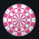 Donkerroze en wit dartbord<br><div class="desc">Donkerroze en witte dartboard</div>