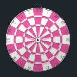 Donkerroze en wit dartbord<br><div class="desc">Donkerroze en witte dartboard</div>