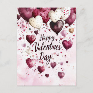 Donkerroze en witte Harten Valentijns's Groet Briefkaart