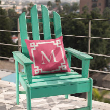 Donkerroze en witte monogrammen Griekse hoofdgrens