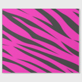 Donkerroze en witte zebrastrepen Dierenprint Cadeaupapier (Vlak)