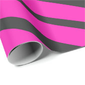 Donkerroze en witte zebrastrepen Dierenprint Cadeaupapier (Rol Hoek)