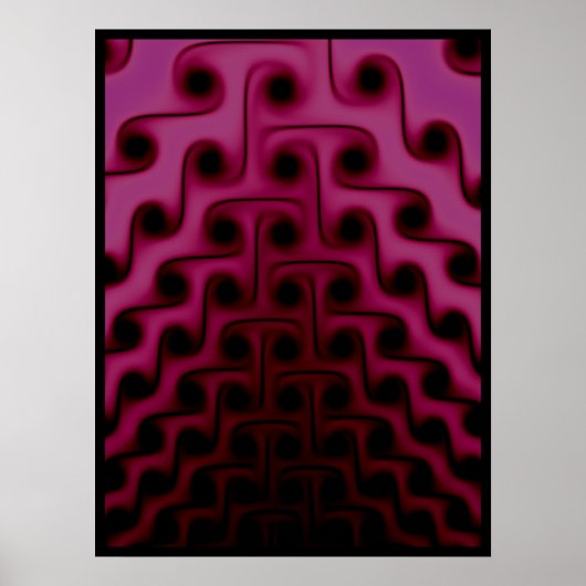 Donkerroze en zwart Abstract patroon Poster (Voorkant)