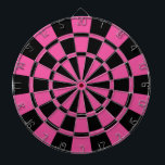 Donkerroze en zwart dartbord<br><div class="desc">Donkerroze en zwarte dart board</div>