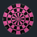 Donkerroze en zwart dartbord<br><div class="desc">Donkerroze en zwarte dart board</div>