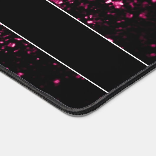 Donkerroze faux glitter fonkelt Monogram Bureaumat (Hoek)
