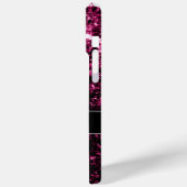 Donkerroze faux glitter fonkelt Monogram Case-Mate iPhone Case (Achterkant / Links)