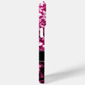 Donkerroze faux glitter fonkelt Monogram Case-Mate iPhone Case (Achterkant / Rechts)