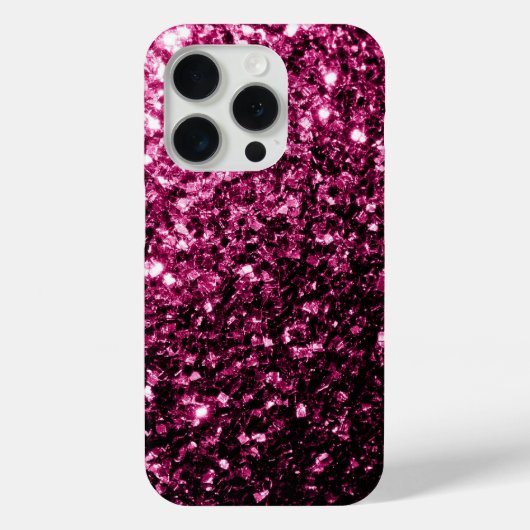 Donkerroze faux glitter sparkles bling Case-Mate iPhone case (Achterkant)