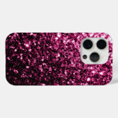 Donkerroze faux glitter sparkles bling Case-Mate iPhone case (Achterkant (horizontaal))