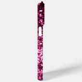 Donkerroze faux glitters schittert Jouw tekst Case-Mate iPhone Case (Achterkant / Rechts)