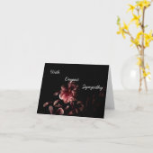 Donkerroze Floral gepersonaliseerde sympathie kaar Kaart (Gele Bloem)