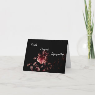Donkerroze Floral gepersonaliseerde sympathie kaar Kaart