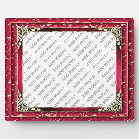 Donkerroze frame met zilverventilator Foto Plaque Fotoplaat (Voorkant)