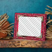 Donkerroze frame met zilverventilator Foto Plaque Fotoplaat (Zijkant)