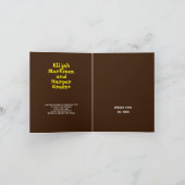 donkerroze geel bloemenbruiloft vouwuitnodiging notitiekaartje (Binnen)