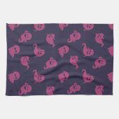 Donkerroze Geesten Donker Paarse Halloween Theedoek (Horizontaal)