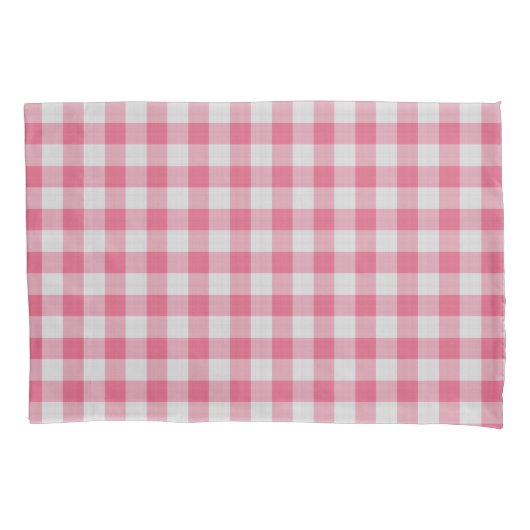 Donkerroze geruite gingham Plaid Kussensloop (Voorkant)