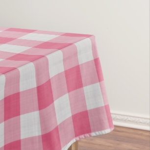 Donkerroze geruite gingham Plaid Tafelkleed