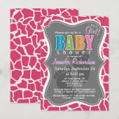 Donkerroze Giraffe Animal Print Kaart (Voorkant / Achterkant)