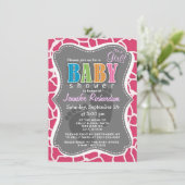 Donkerroze Giraffe Animal Print Kaart (Staand voorkant)