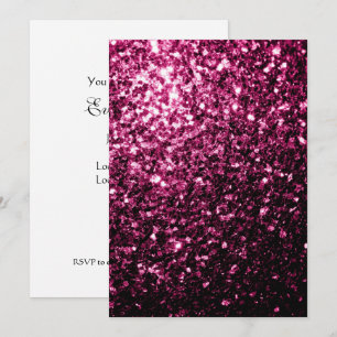 Donkerroze glitters glittert Uitnodiging Personali