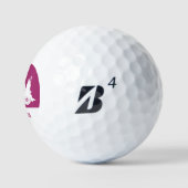 Donkerroze Golfkart met unieke voornaam in cluster Golfballen (Logo)