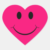 Donkerroze hart gezicht Stickers (Voorkant)
