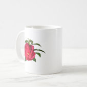 Donkerroze hibiscus koffiemok (Voorkant links)