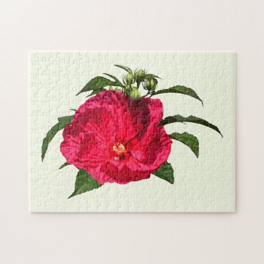 Donkerroze hibiscus legpuzzel (Horizontaal)