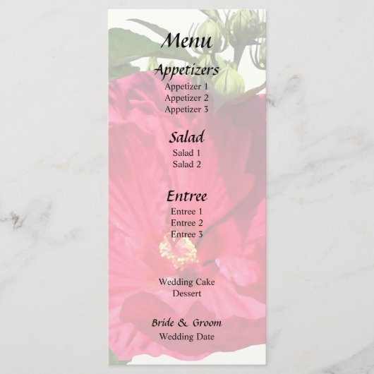 Donkerroze Hibiscus Menu (Voorkant)