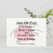 Donkerroze Hibiscus Save The Date (Staand voorkant)
