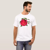 Donkerroze hibiscus t-shirt (Voorkant volledig)