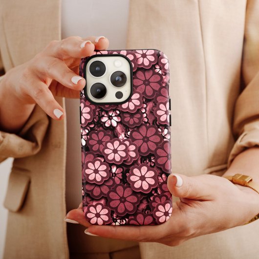 Donkerroze hippie iPhone | 60s Hippie iPhone 13 Case-Mate iPhone Case