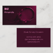 Donkerroze hoofdtelefoon DJ's Visitekaartje (Voorkant / Achterkant)
